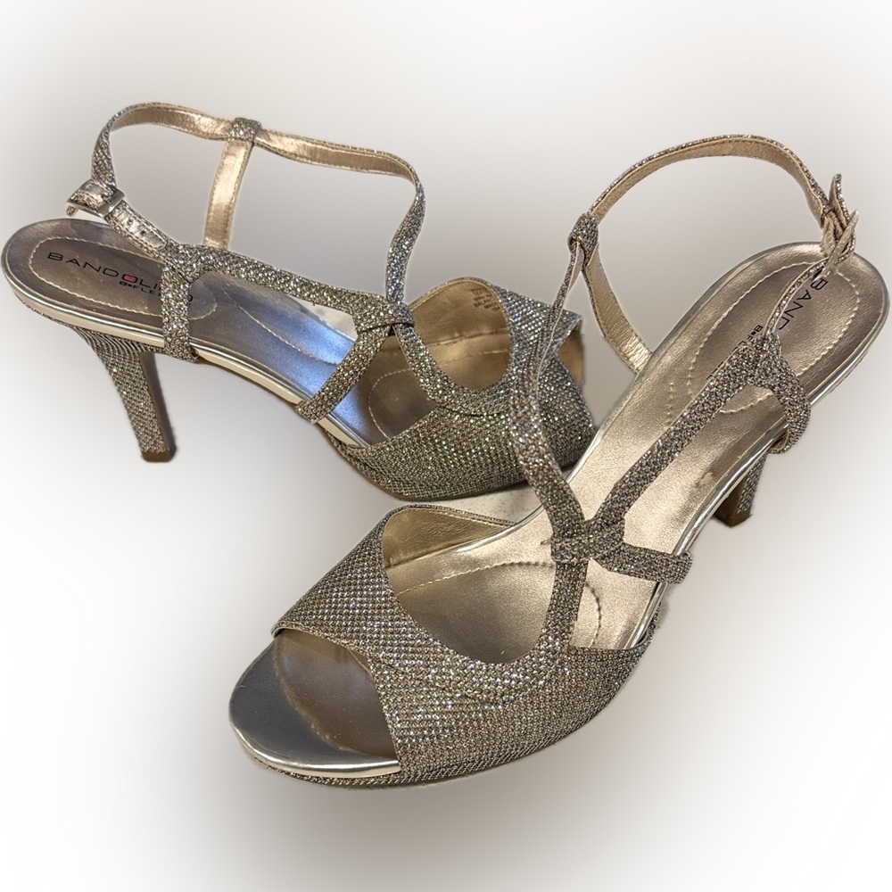 Bandolino B Flexible Gold Strappy Heels